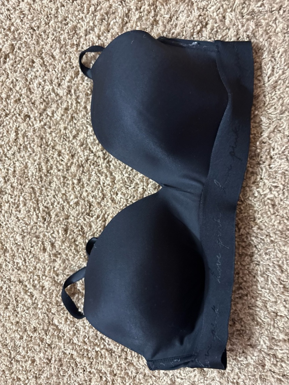 🔥2 for $10🔥PINK Victoria's Secret Smooth Black Padded T-Shirt Bra